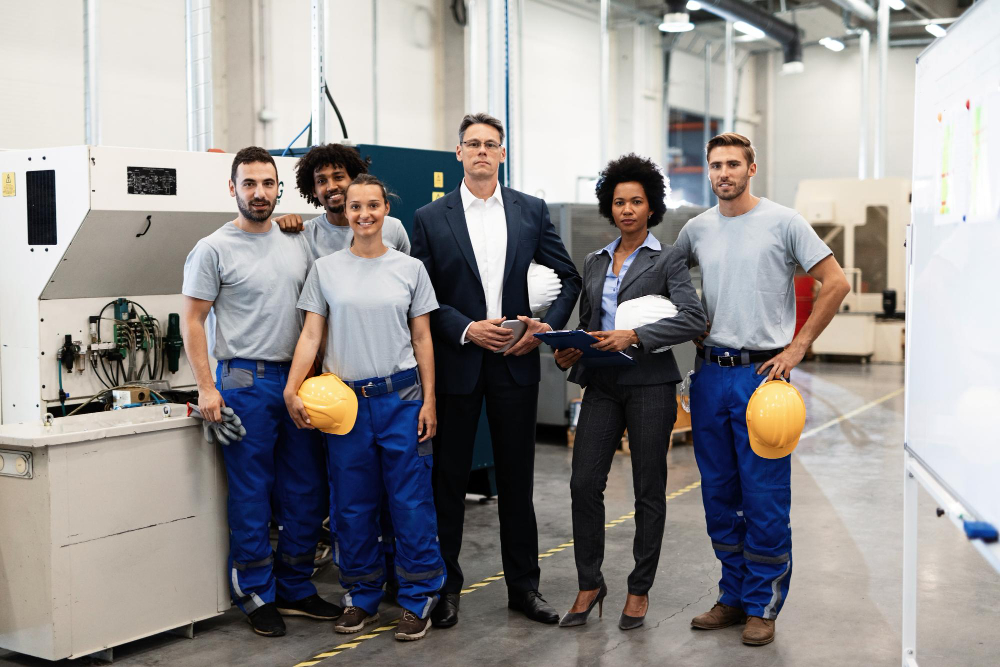 Diverse team of skilled tradespeople and workforce leaders, representing WorkSpan Global's international talent placements